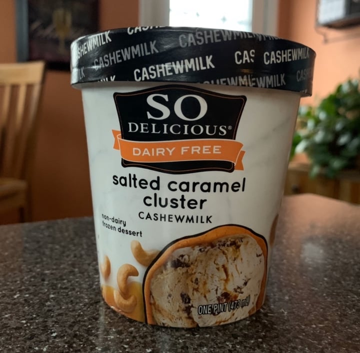 photo of So Delicious Dairy Free Salted Caramel Cluster Cashewmilk Frozen Dessert shared by @stphsmth on  01 Apr 2020 - review