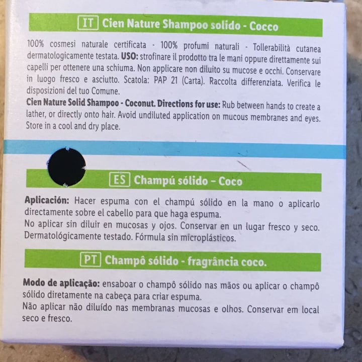 photo of Cien nature Coconut solid shampoo shared by @beatrizreis on  25 Apr 2022 - review