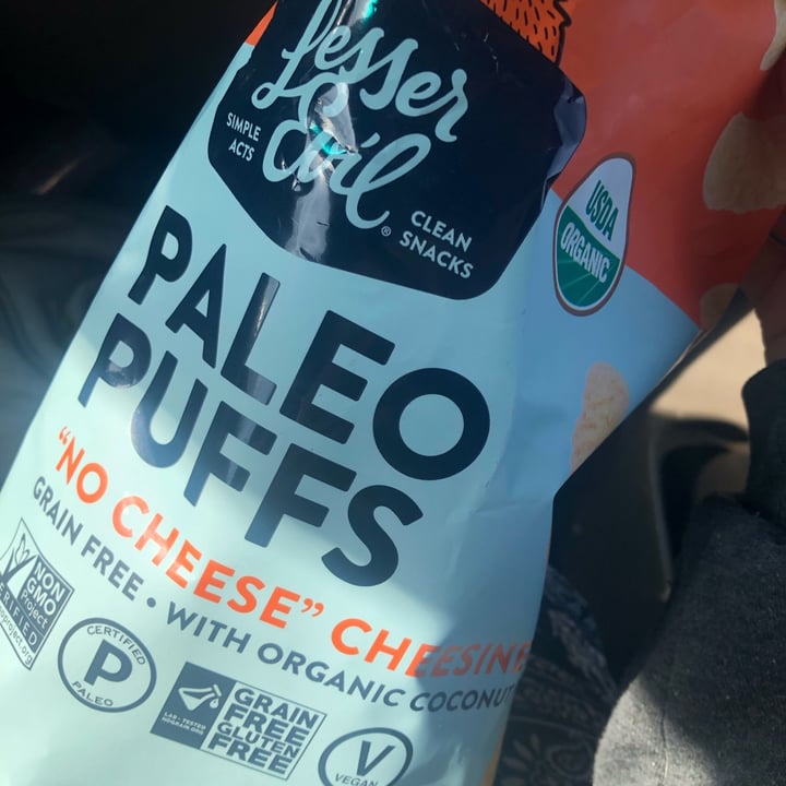 photo of Lesser Evil Snacks No Cheese Paleo Puffs shared by @happyveganmomma on  08 Jan 2023 - review