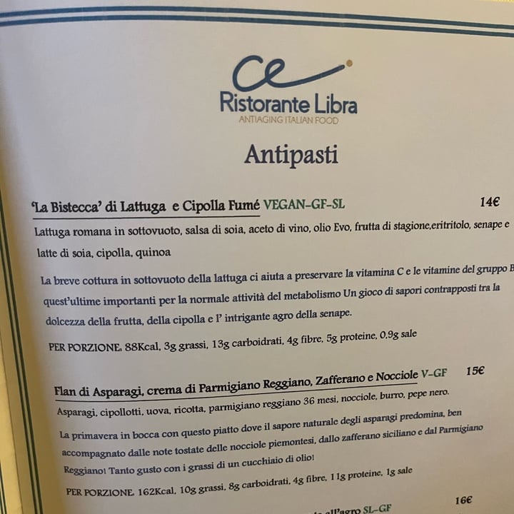 review photo of Libra Ristorante Cucina Evolution - Gluten Free La “bistecca” di Lattuga E Cipolla Fumé shared by @kiara1204 on 21 Aug 2022 - review