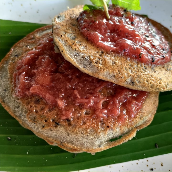 review photo of Goodsouls Kitchen Black Sesame Pancakes With Strawberry Jam shared by @stevenneoh on 01 Mar 2022 - review