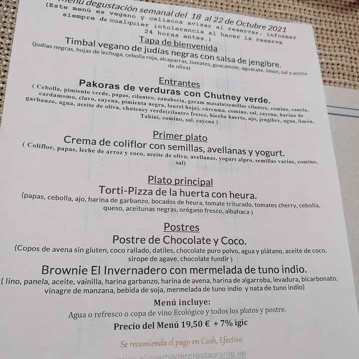 photo of El Invernadero Restaurante Pakora De Verduras con Chutney Verde shared by @danielgl on  24 Oct 2021 - review