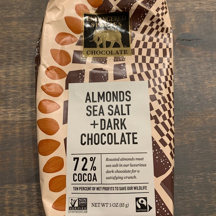 photo of Endangered Species Chocolate Almonds Sea Salt + Dark Chocolate shared by @sydneyycannonn123 on  19 Feb 2022 - review