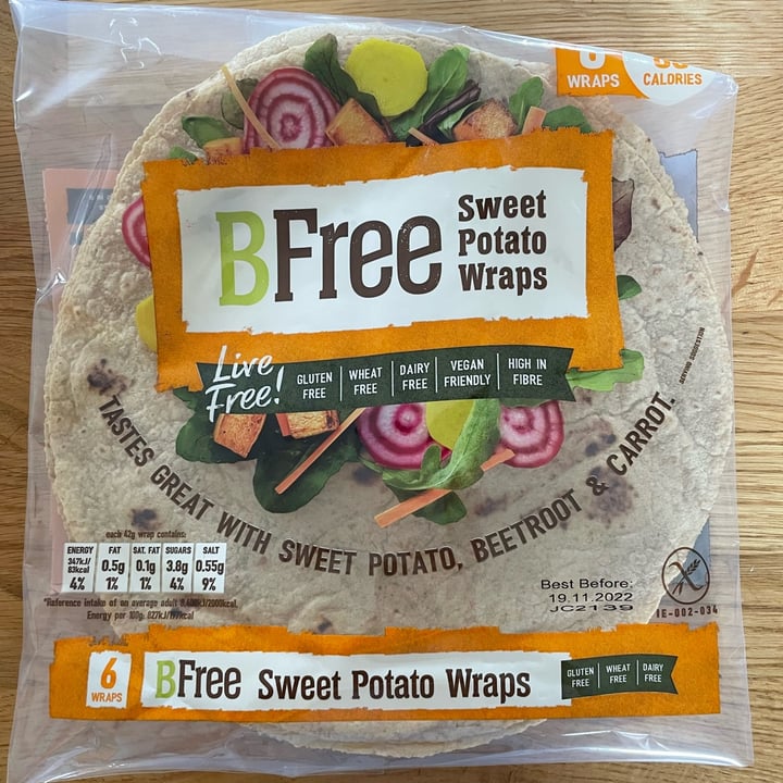 photo of BFree Sweet Potato Wraps shared by @thehumblechickpea on  21 Sep 2022 - review