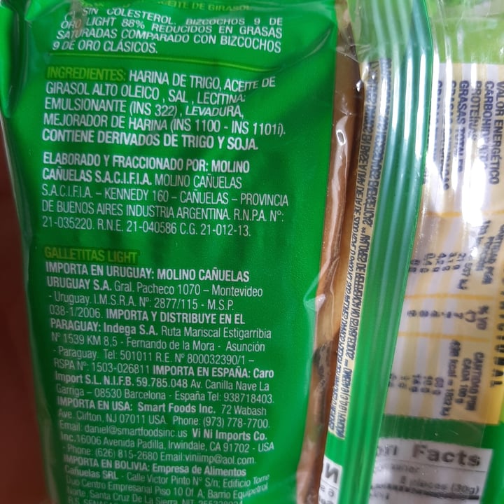 review photo of Molino Cañuelas Bizcochos 9 De Oro Light shared by @ivibartlett on 04 Jan 2021 - review