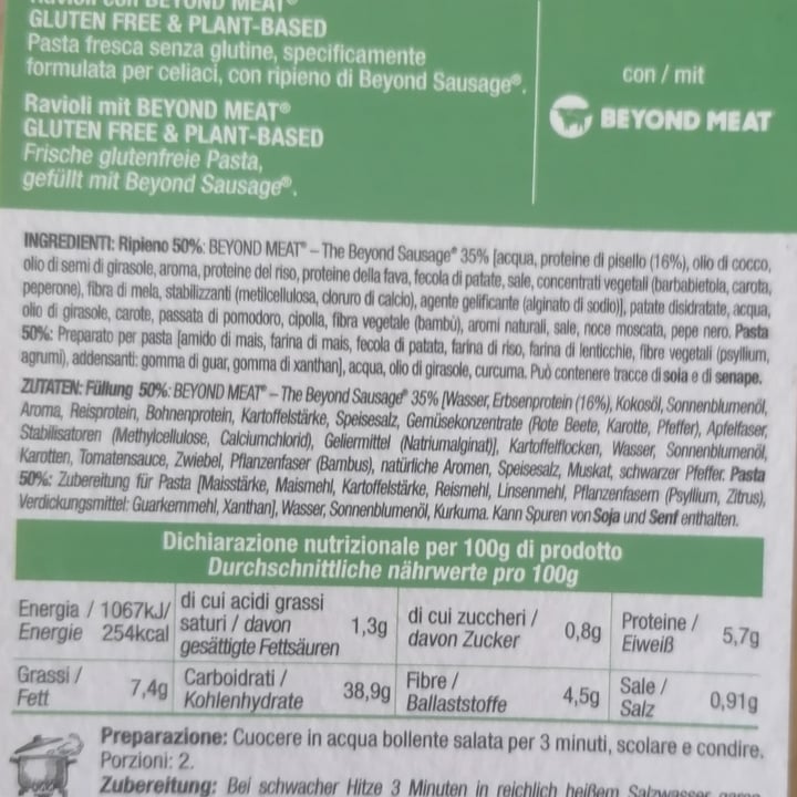 photo of PASTA FRESCA de Angelis Ravioli con beyond meat shared by @marlene3 on  17 Sep 2022 - review