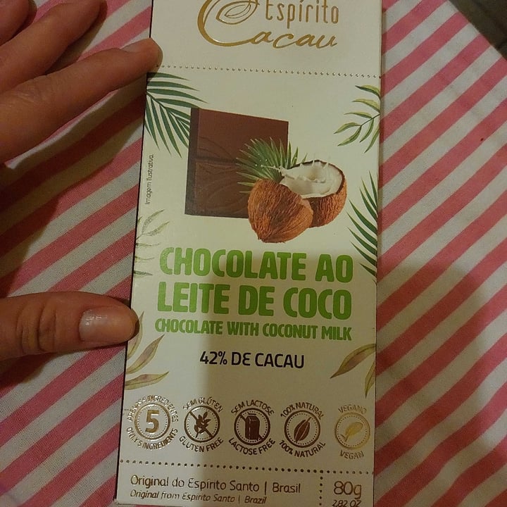 photo of Espírito Cacau Chocolate ao Leite de Coco shared by @anacruz on  16 Jul 2022 - review