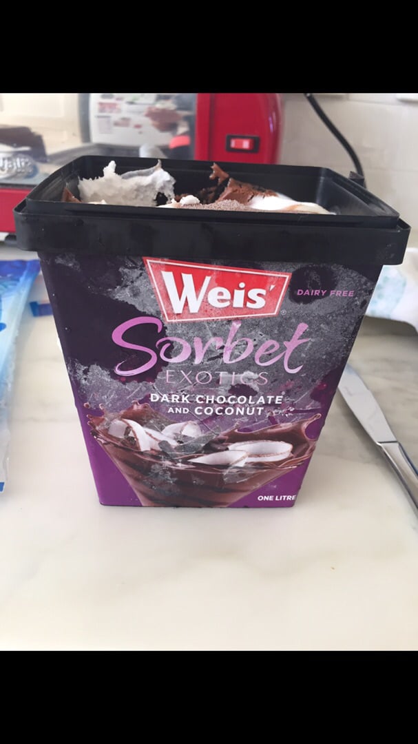 photo of Weis Dark Chocolate and Coconut Sorbet shared by @cat66 on  26 Aug 2019 - review