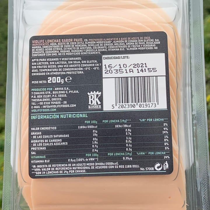review photo of Violife Lonchas sabor Pavo shared by @belenroca on 07 Mar 2021 - review