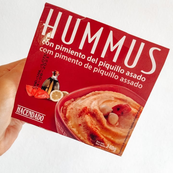 photo of Hacendado Hummus con Pimiento del Piquillo Asado shared by @veganhumanok on  27 Aug 2021 - review