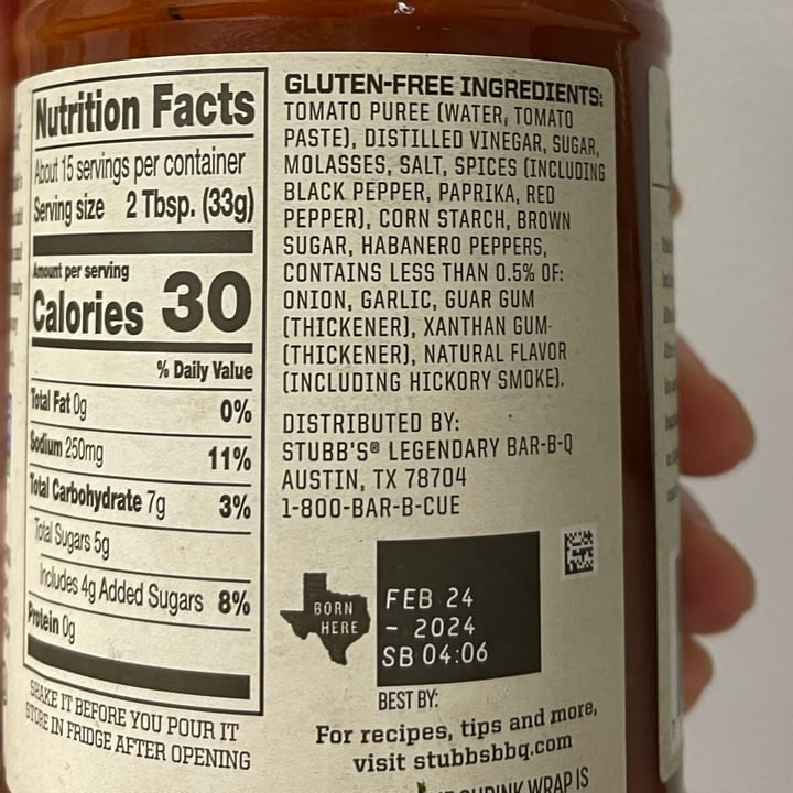 photo of Stubb’s Spicy Legendary BBQ Sauce shared by @triciaa on  27 May 2022 - review