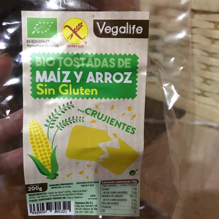 photo of Vegalife Bio tostadas de maíz y arroz sin gluten shared by @nazare on  18 Dec 2021 - review