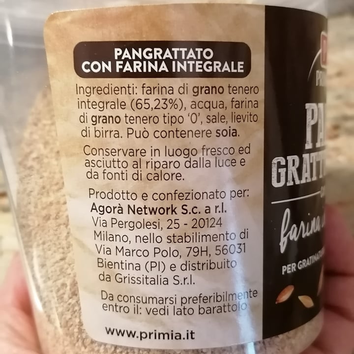 review photo of Primia pane grattuggiato integrale shared by @silviatova on 21 Jun 2022 - review