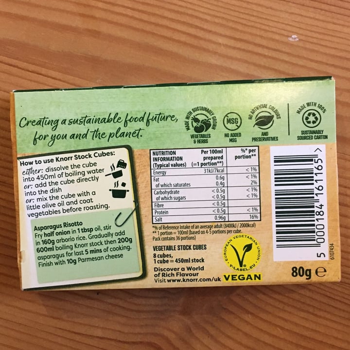 photo of Knorr Vegetable Stock Cube shared by @salsedine on  29 Jul 2021 - review