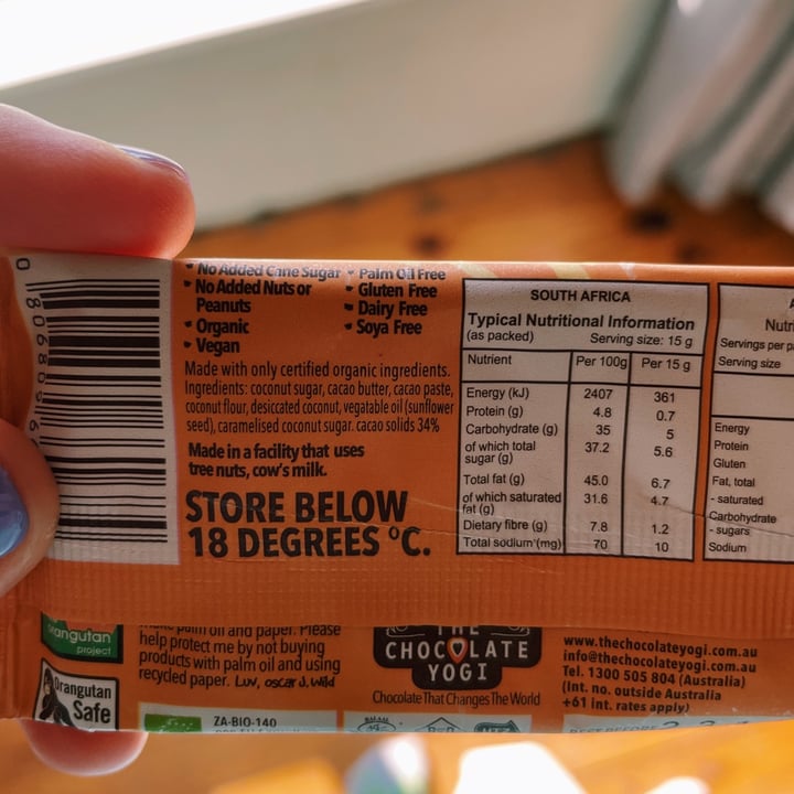 photo of The Chocolate Yogi Oscar Caramel Mylk Chocolate shared by @rootingforginger on  06 May 2021 - review