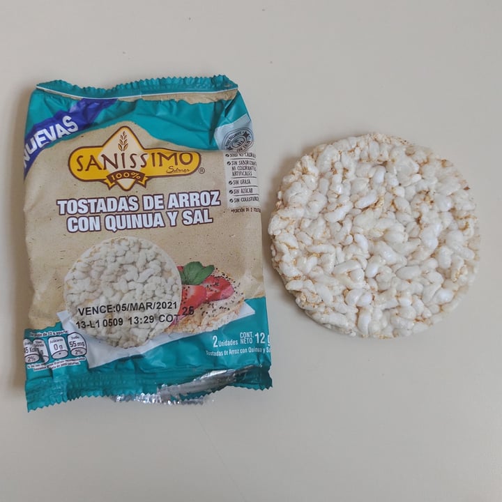 review photo of Sanissimo Tostadas de Arroz con Quinua shared by @andreitaduarte on 03 Jan 2021 - review