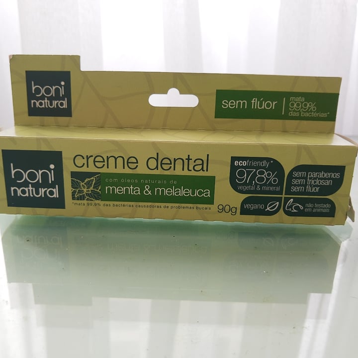 photo of Boni natural Creme Dental Menta & Melaleuca shared by @laismzanardi on  11 Jul 2022 - review
