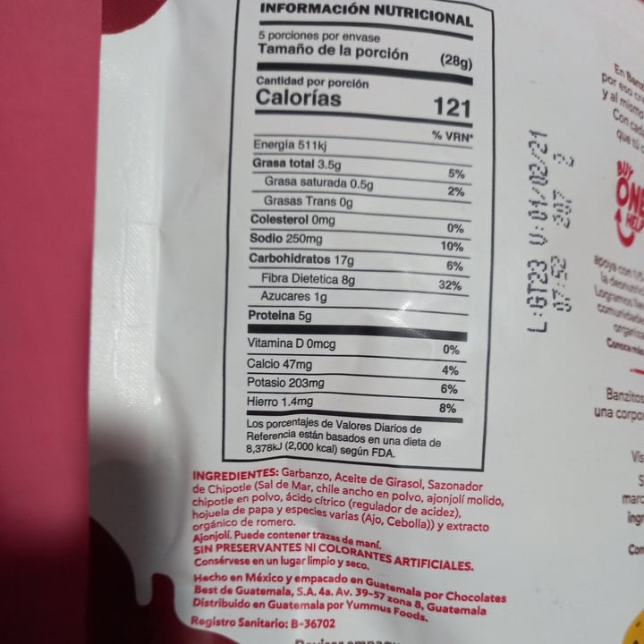 review photo of Banzitos Garbanzos crujientes chipotle shared by @aguacatera on 09 May 2021 - review