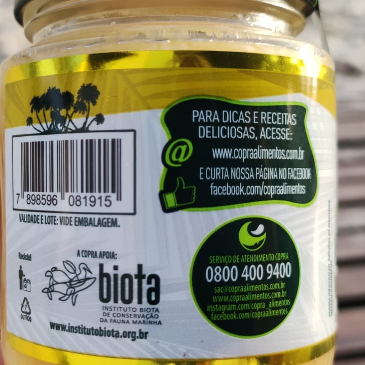 review photo of Copra Indústria Alimentícia Ltda. Manteiga de Coco shared by @rok-comavegetais on 27 Jul 2022 - review