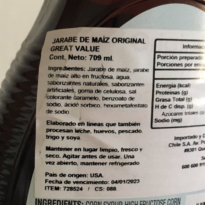 photo of Great Value  Original Syrup shared by @fasggy on  21 Apr 2021 - review