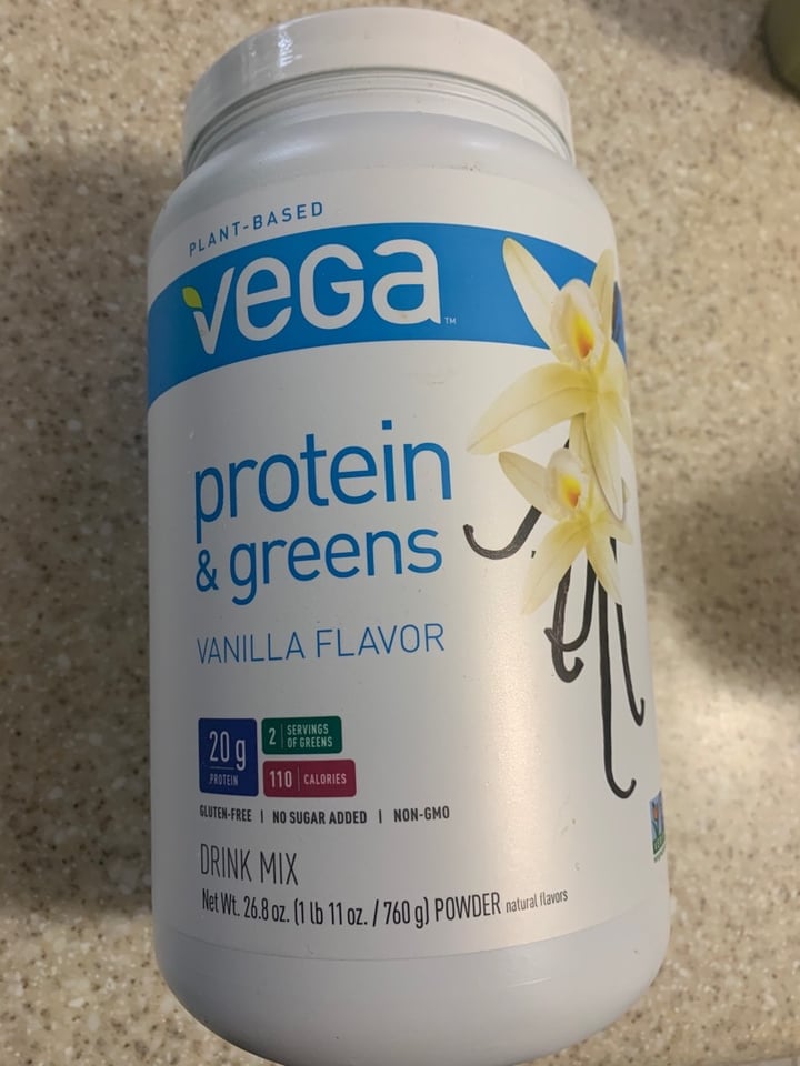 photo of Plant-Based Vega  Protein & Greens vanilla Flavor shared by @vegankeegan on  21 Apr 2020 - review