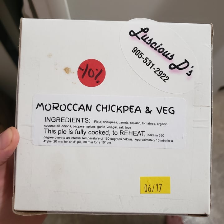 review photo of Lucious D's Moroccan chickpea & veg pie shared by @ambmay on 29 Jun 2021 - review