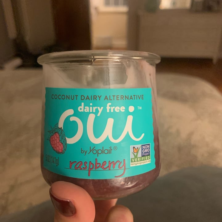 review photo of Yoplait Dairy Free Oui Raspberry shared by @klindvall on 19 Dec 2021 - review