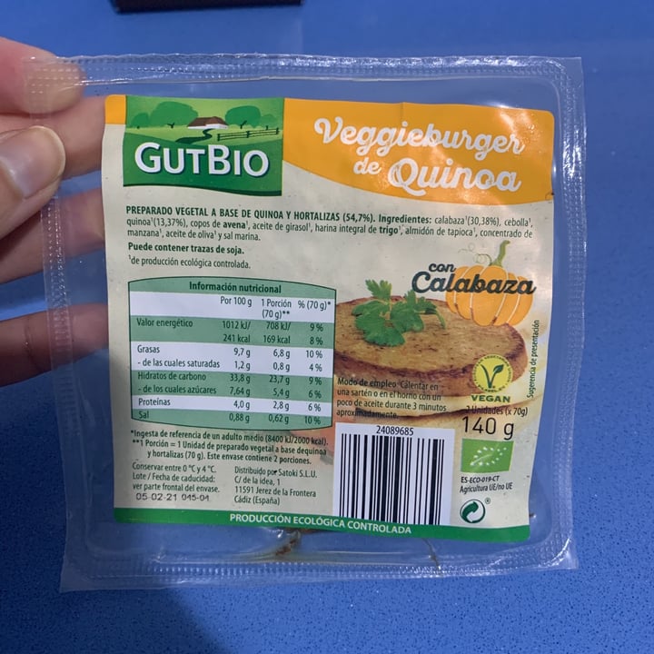 photo of GutBio Veggieburguer de Quinoa con Calabaza shared by @megumi15 on  24 Jan 2021 - review