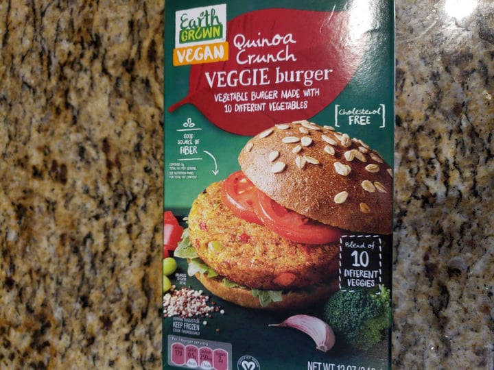 photo of Earth Grown Quinoa Crunch Veggie Burger shared by @ambularfortheanimals on  02 Sep 2018 - review
