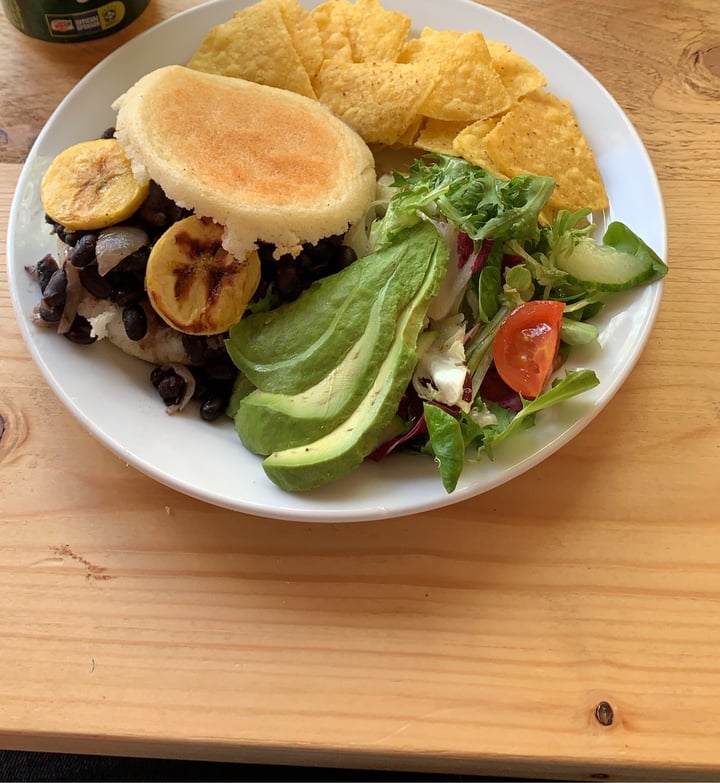 photo of Cafune - South American Cafe Black bean, fried plantain and avocado Arepa shared by @stephtheveggie on  30 May 2020 - review