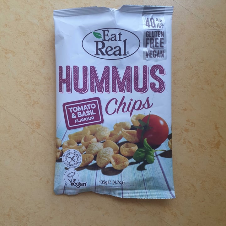 review photo of Eat Real Hummus chips tomato & basil Flavour shared by @veganpecan on 19 Feb 2021 - review