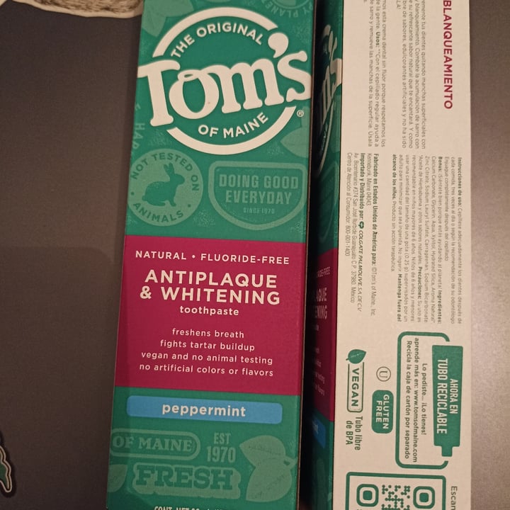 photo of Tom's of Maine Antiplaca y blanqueamiento shared by @viviendovegano on  12 Sep 2022 - review