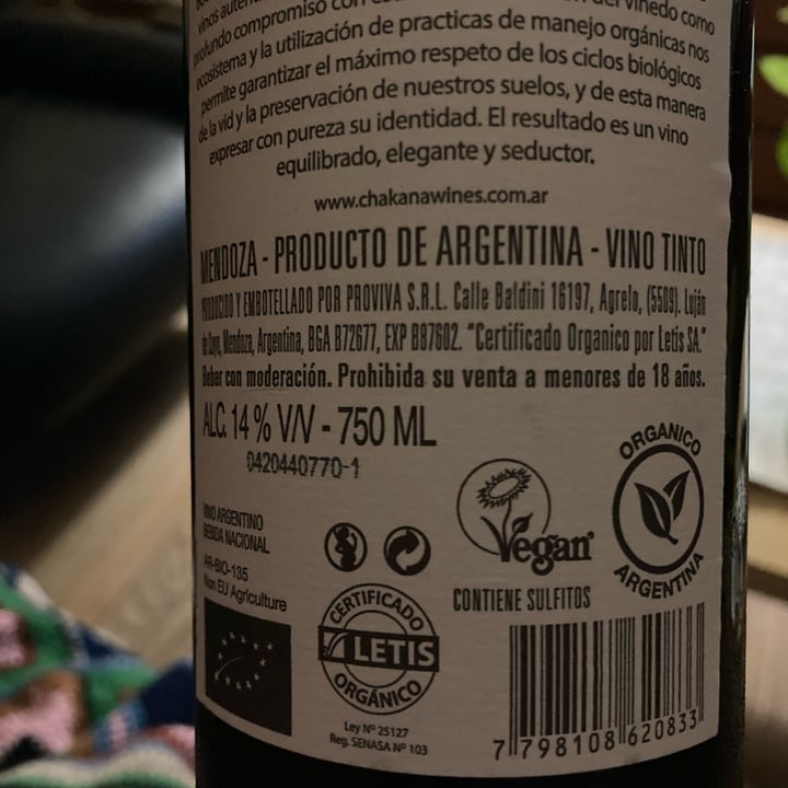 review photo of Chakana wines Syrah shared by @berevigna on 20 Oct 2021 - review