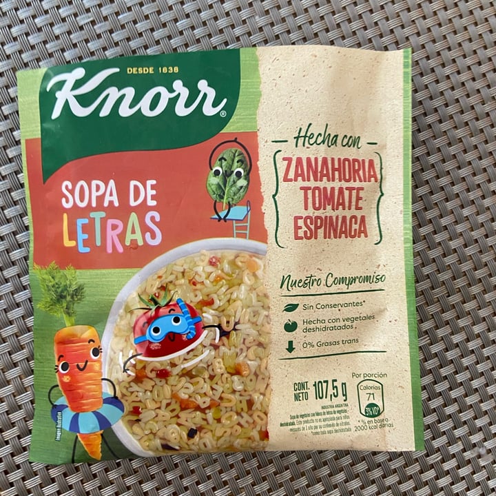 photo of Knorr Sopa De Letras shared by @laritaveganita on  26 Oct 2022 - review