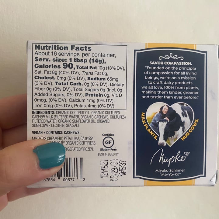 review photo of Miyoko's Creamery European Style Cultured Vegan Butter Hint of Sea Salt shared by @zimc on 26 Jul 2021 - review