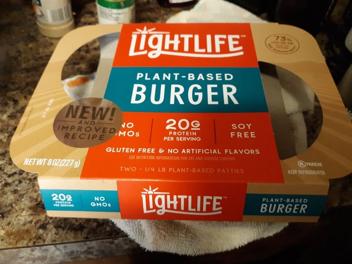 photo of Lightlife Plant Based Burgers shared by @theanxiousvegan on  21 Mar 2020 - review