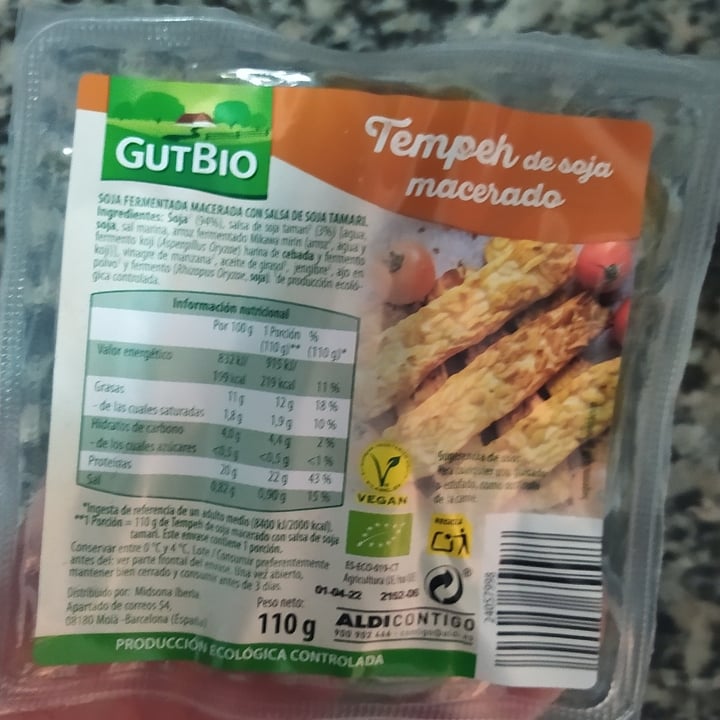 photo of GutBio Tempeh de soja macerado shared by @aramys on  08 Feb 2022 - review