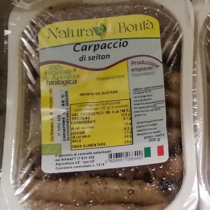 photo of Natura & Bontà Carpaccio di seitan shared by @rapanellaveg on  11 Apr 2021 - review