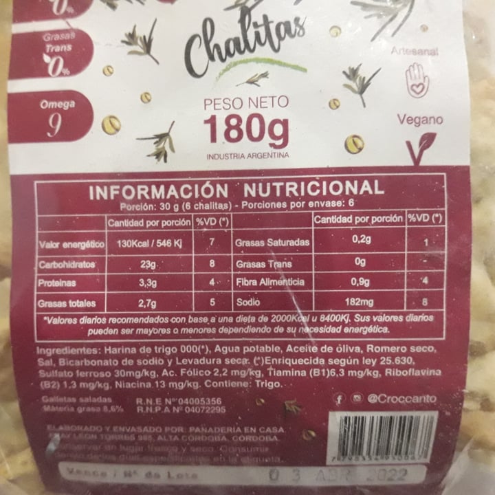 photo of Croccanto Galletitas Croccancio de oliva y romero shared by @lu1308 on  13 Jan 2022 - review