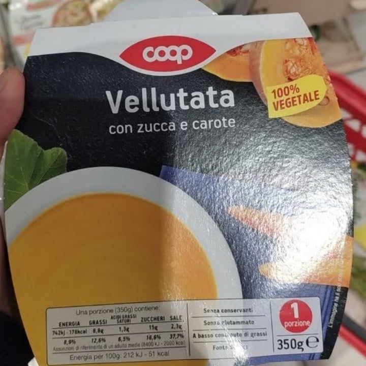 photo of coop Vellutata Di Zucca E Carote shared by @pitutryveg on  23 Aug 2022 - review