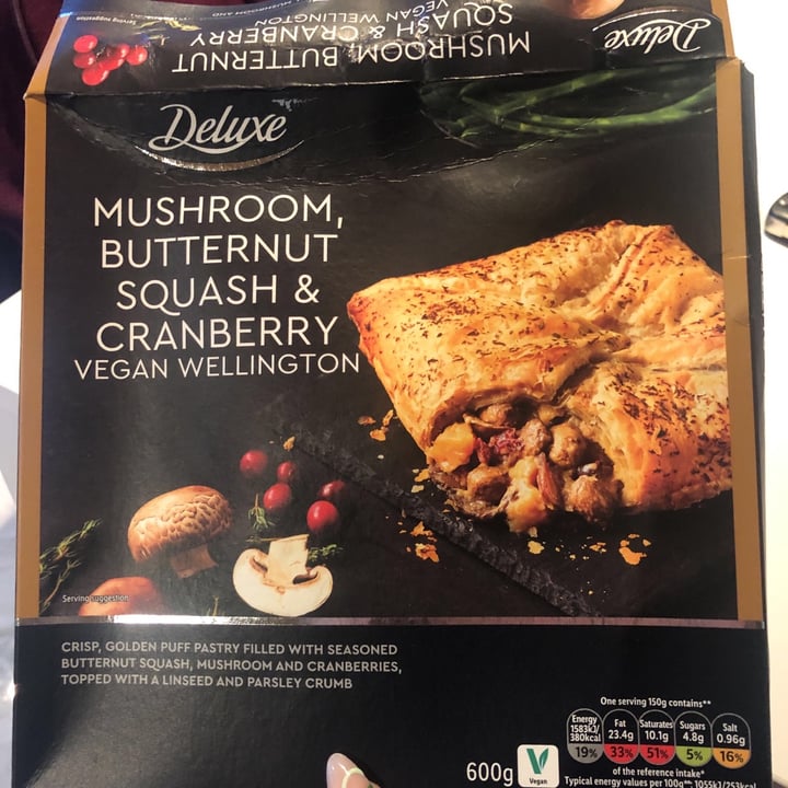 review photo of Deluxe Mushroom, Butternut Squash & Cranberry Vegan Wellington shared by @rachelb29 on 16 May 2021 - review