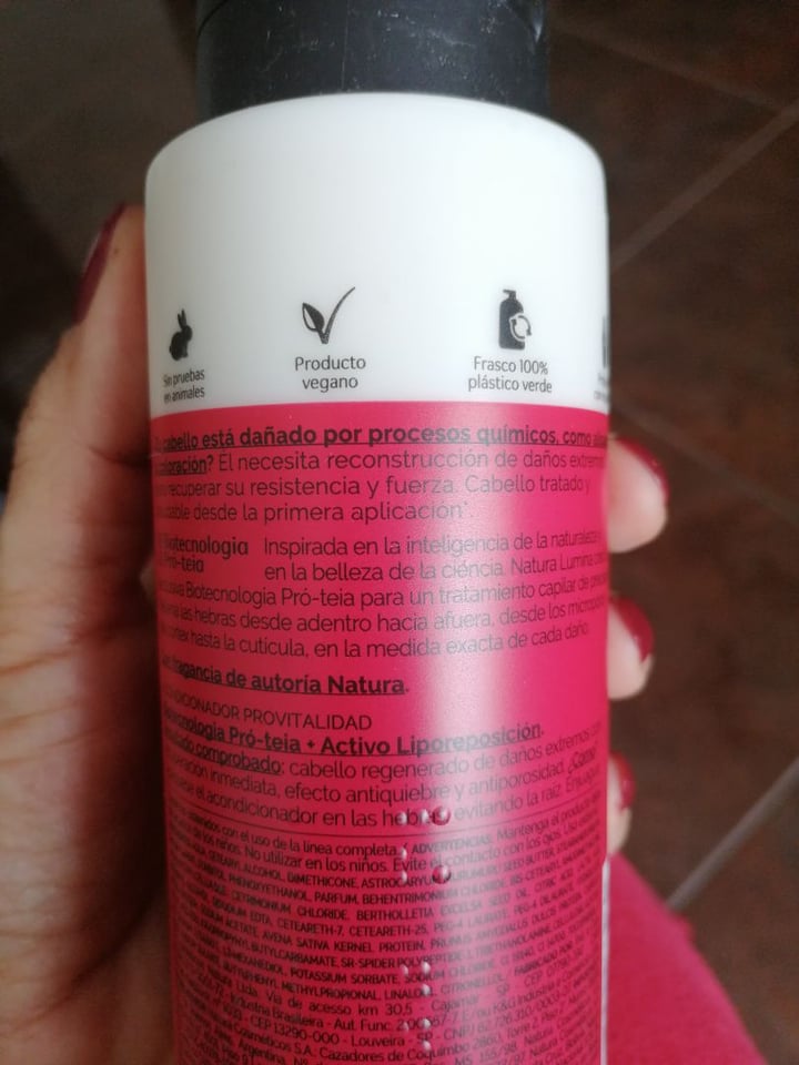 photo of Natura Acondicionador lumina para cabello químicamente dañado shared by @laurys on  10 Feb 2020 - review