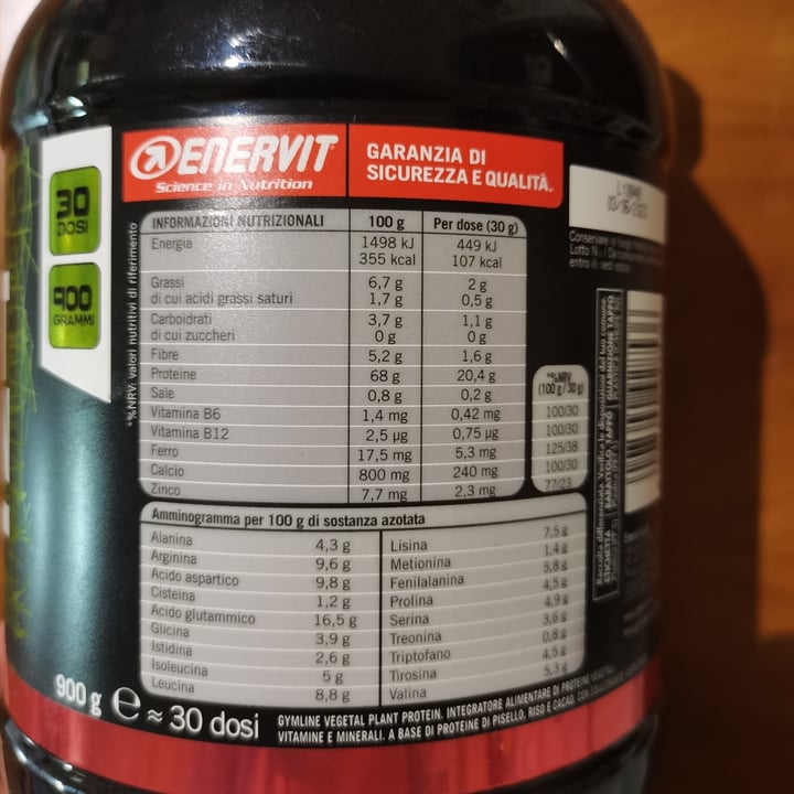 photo of Enervit Plant Protein Gymline shared by @giuuuls on  05 Nov 2021 - review