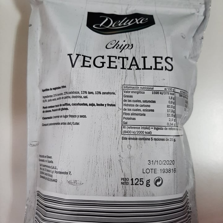 photo of Deluxe Chips vegetales shared by @grinsoka on  15 Nov 2020 - review