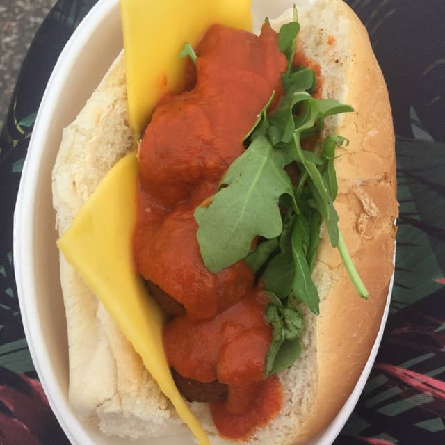 Photo of the dish “‘Meatball’ Marinara Sub”