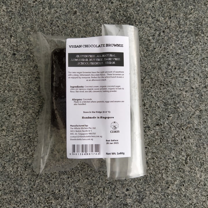 photo of The Whole Kitchen Vegan Chocolate Brownie shared by @minli on  22 Jan 2021 - review
