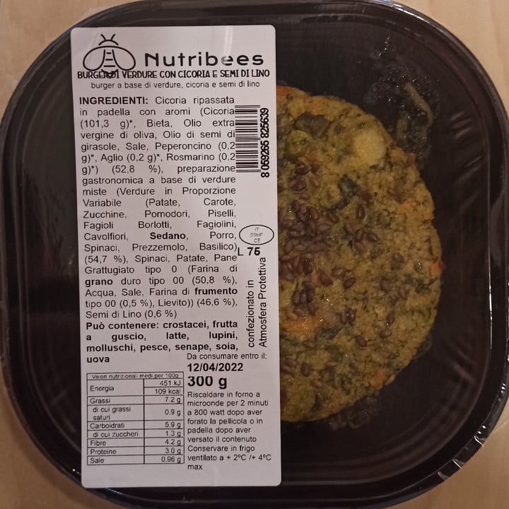 photo of Nutribees Burger di verdure con Cicoria e semi di lino shared by @cipsi on  09 Apr 2022 - review