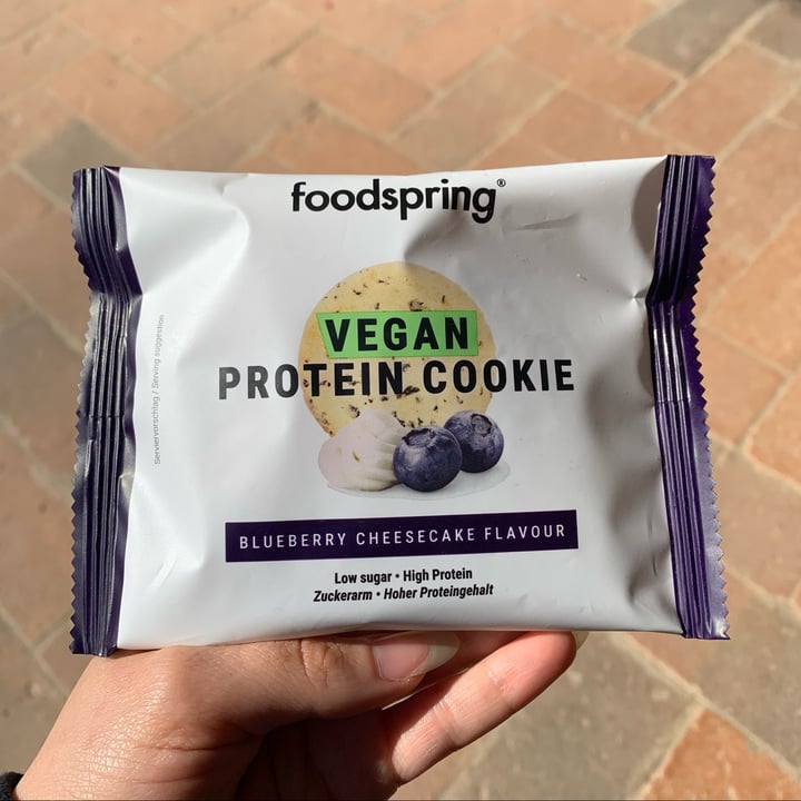 photo of Foodspring Vegan protein cookie - blueberry cheesecake flavour shared by @memma on  05 Apr 2022 - review
