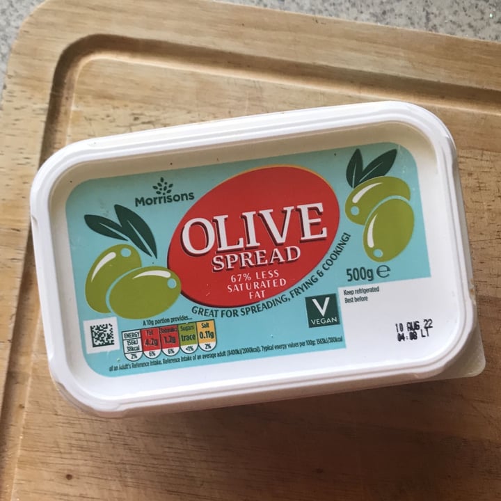 photo of Morrisons Olive Spread shared by @veganillustrator on  13 Aug 2022 - review