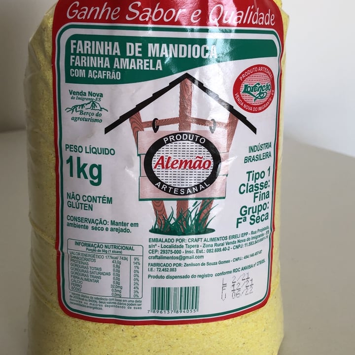 photo of lorenção farinha de mandioca amarela shared by @dmbraga on  14 May 2022 - review
